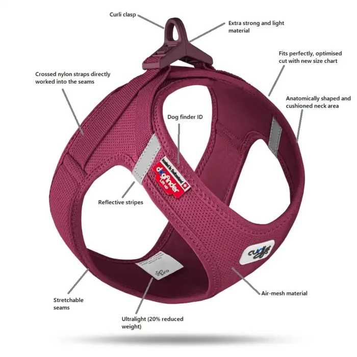 curli_Vest-Harness-curli-Clasp-Air-Mesh-Ruby