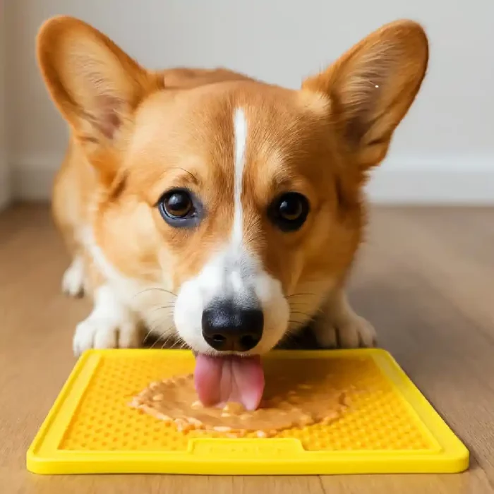 cute-dog-licking-lickimat-peanut-butter Attachment Details cute-dog-licking-lickimat-peanut-butter