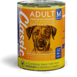 Classic Succulent Chicken And Wholesome Veggies Canned Dog Food 12 X 385G