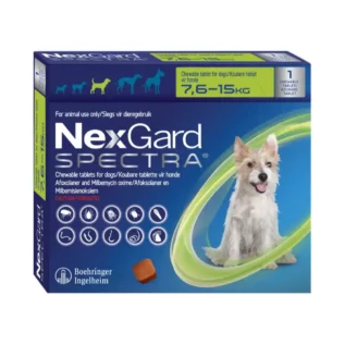 Nexgard Spectra Green β Medium Dog Flea, Tick & Worm Chew (7.6 β 15 Kg) | Biksie