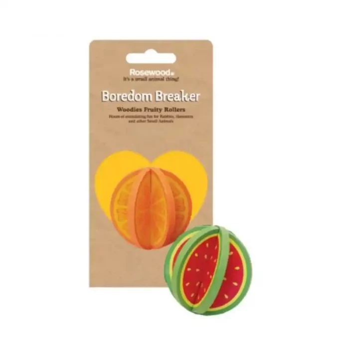 ROSEWOOD Woodies Fruity Rollers natural wood small pet toy