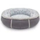 Rosewood-Deep-Plush-Grey-Donut-Dog-Bed-Small