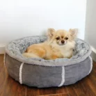 Rosewood-Deep-Plush-Grey-Donut-Dog-Bed-Small-2