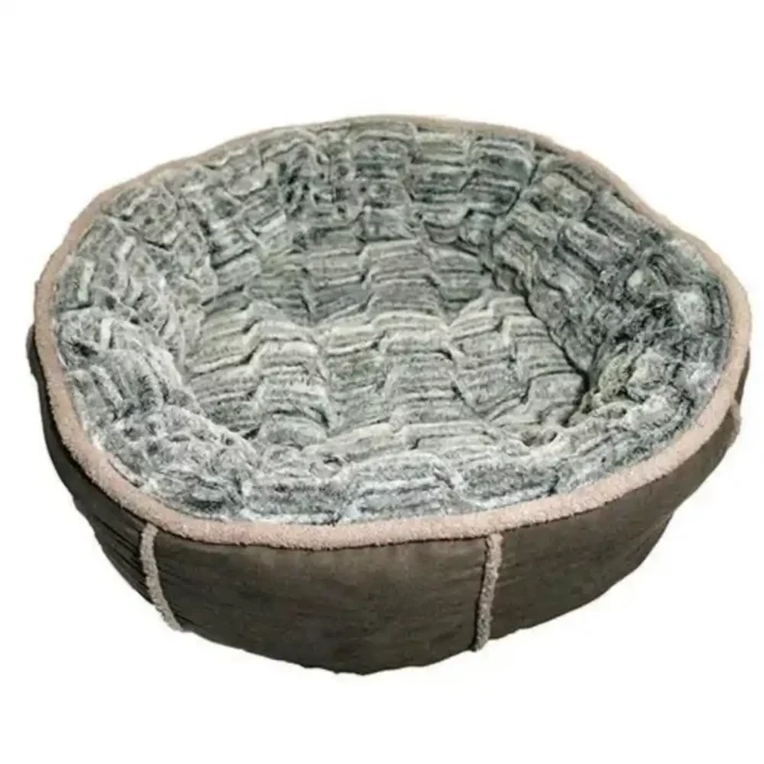 Rosewood-Deep-Plush-Grey-Donut-Dog-Bed-Small-grey Rosewood-Deep-Plush-Grey-Donut-Dog-Bed-Small-grey