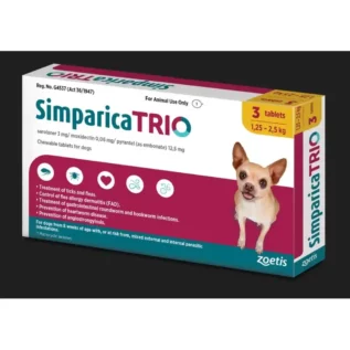 SIMPARICA TRIO 3mg (1.3kg - 2.5kg) 3's GOLD