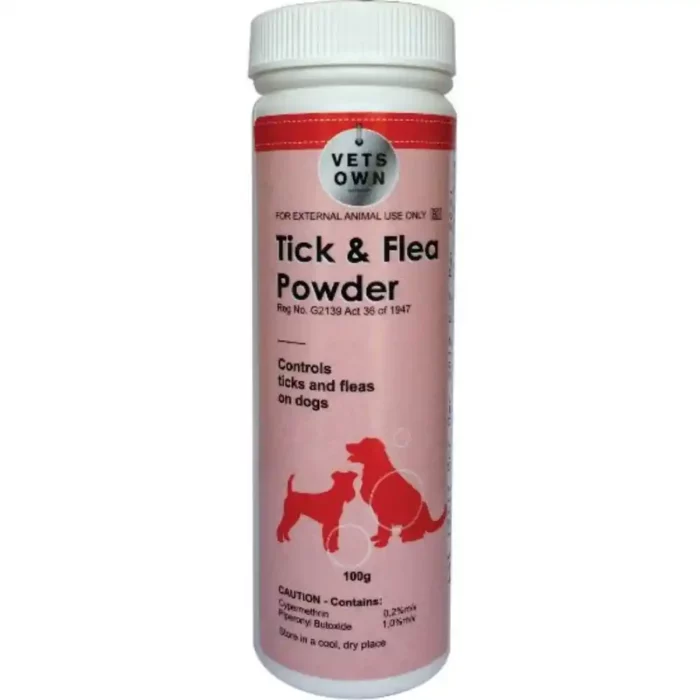 Vets Own Powder Tick & Flea 100g topical tick and flea control powder for dogs and cats