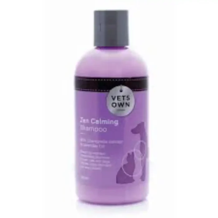 Vets Own Zen Calming Shampoo 250ml calming pet shampoo bottle with chamomile and lavender for stress relief