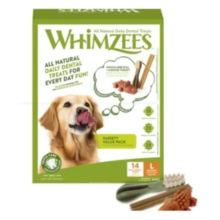 Whimzees Large Variety Value Box – 14 Dog Dental Treats