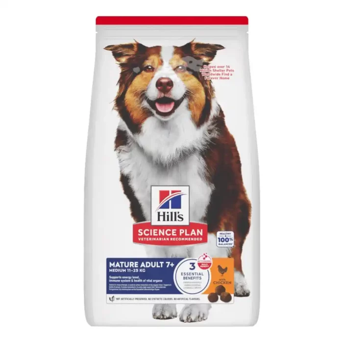 Hill’s Science Plan Medium Breed Mature Adult 7+ Dry Dog Food Chicken for senior medium breed dogs