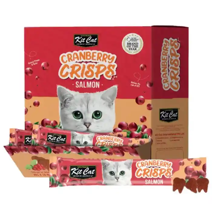 Kit Cat Cranberry Crisps Salmon crunchy cat treats with cranberry for urinary care