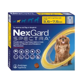 Nexgard Spectra Small Dog Flea, Tick & Worm Chew (3.6–7.5 Kg) Yellow